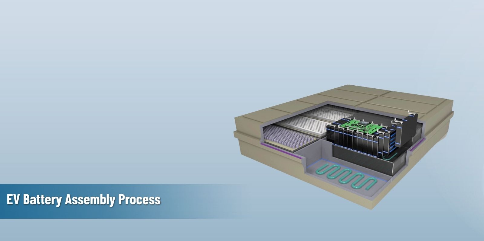 Feature image for the blog on ev battery assembly process