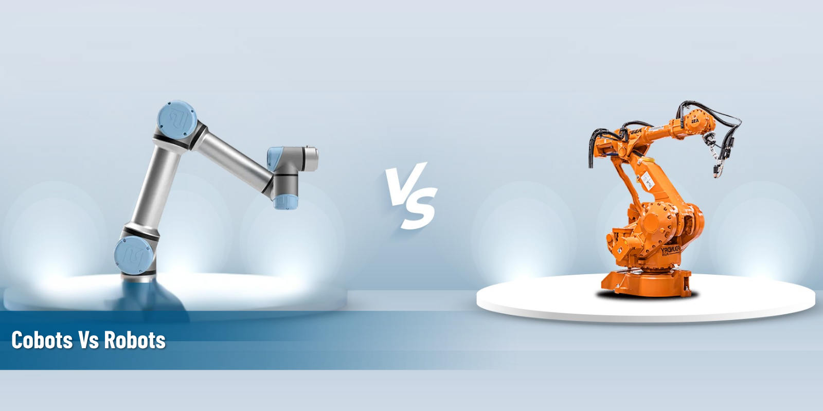 Feature image for the blog on Cobots Vs Robots
