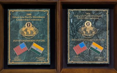 Showcasing two prestigious awards from the 2008 and 2010 Graco Asia Pacific Distributor Leadership Conferences.